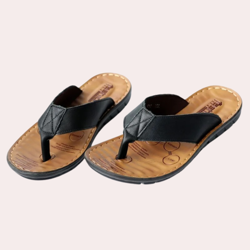 Elarova | Bequeme Herren Leder Slipper Komfortabel & Stilvoll Im Sommer