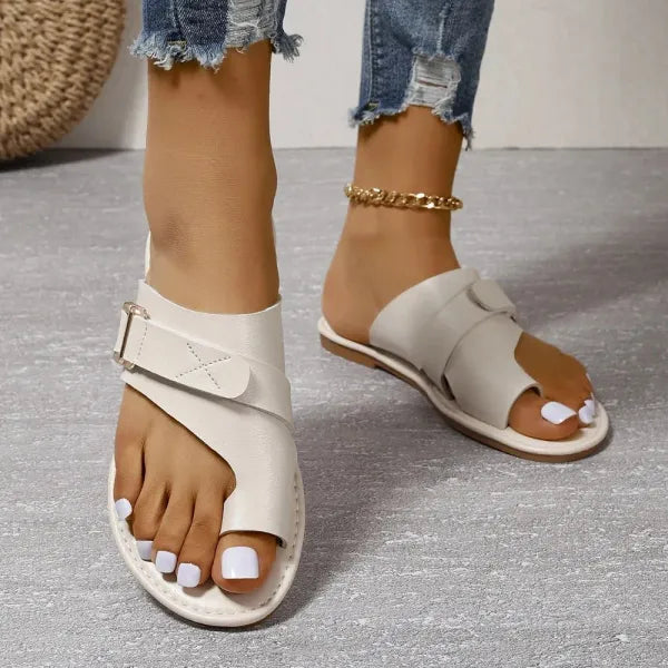 Elarova | Bequeme Leder Damen Sandalen