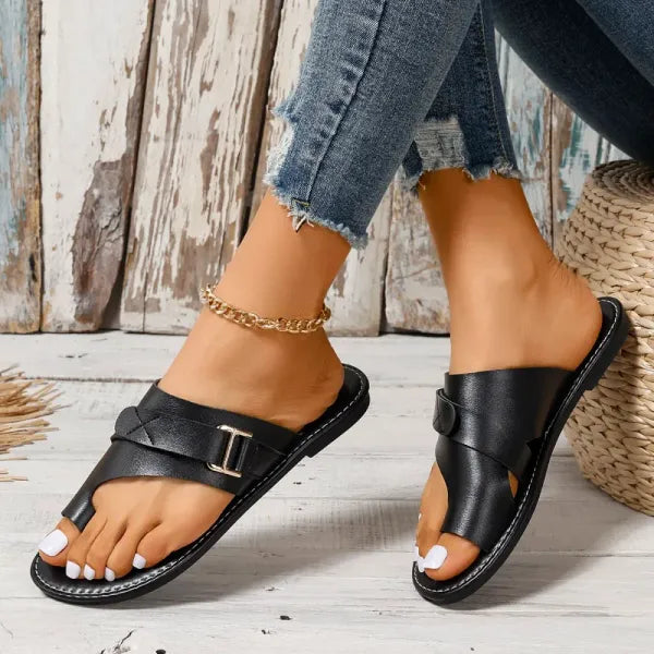 Elarova | Bequeme Leder Damen Sandalen