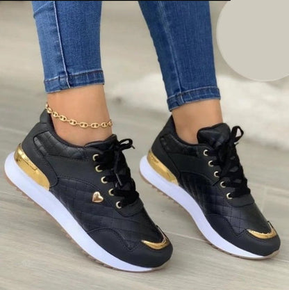 Elarova | Bequeme Leder Damen Sneakers
