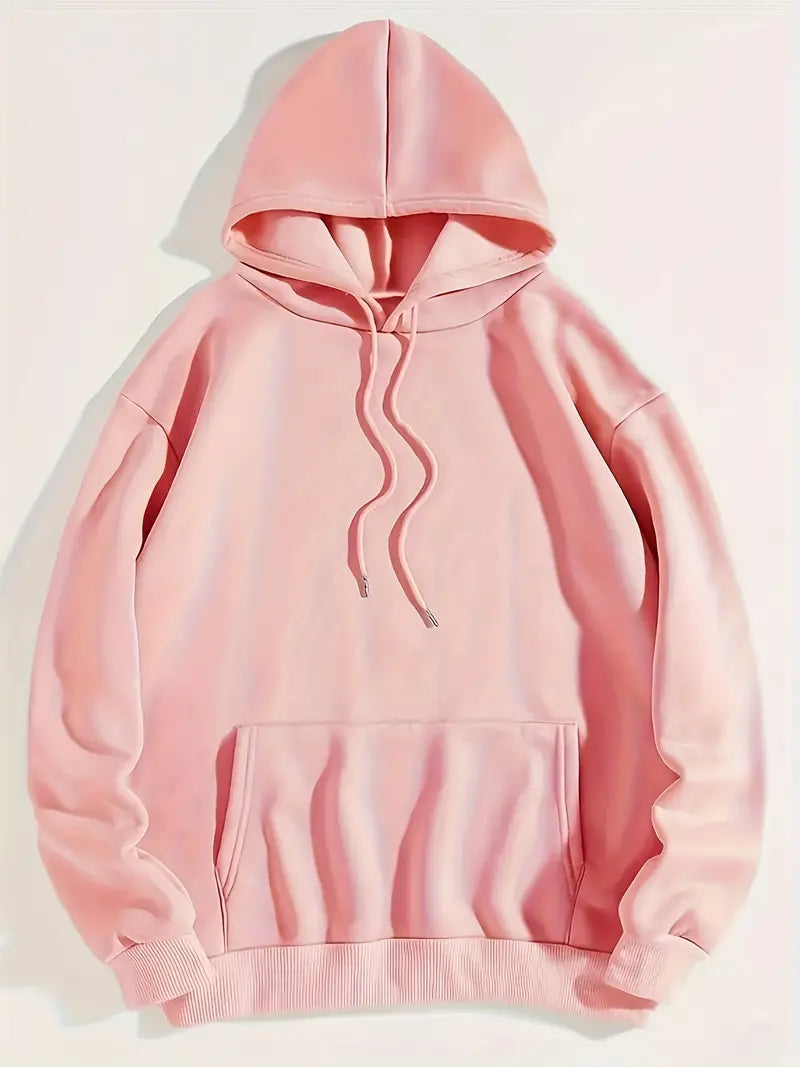 Elarova | Bequemer Einfarbiger Damen Hoodie mit Kapuze