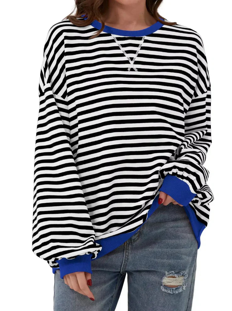 Elarova | Bequemer Gestreifter Pullover