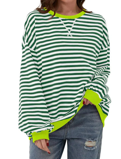 Elarova | Bequemer Gestreifter Pullover