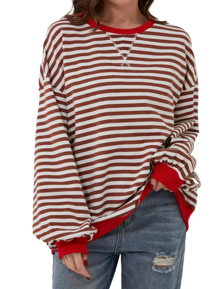 Elarova | Bequemer Gestreifter Pullover