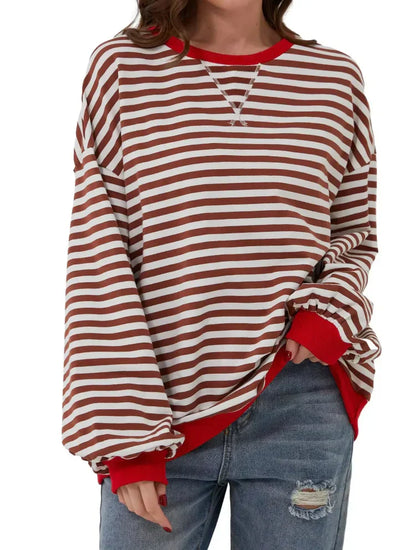 Elarova | Bequemer Gestreifter Pullover