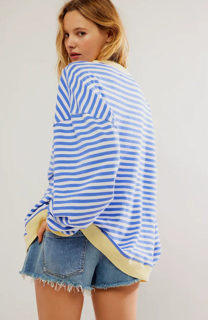 Elarova | Bequemer Gestreifter Pullover