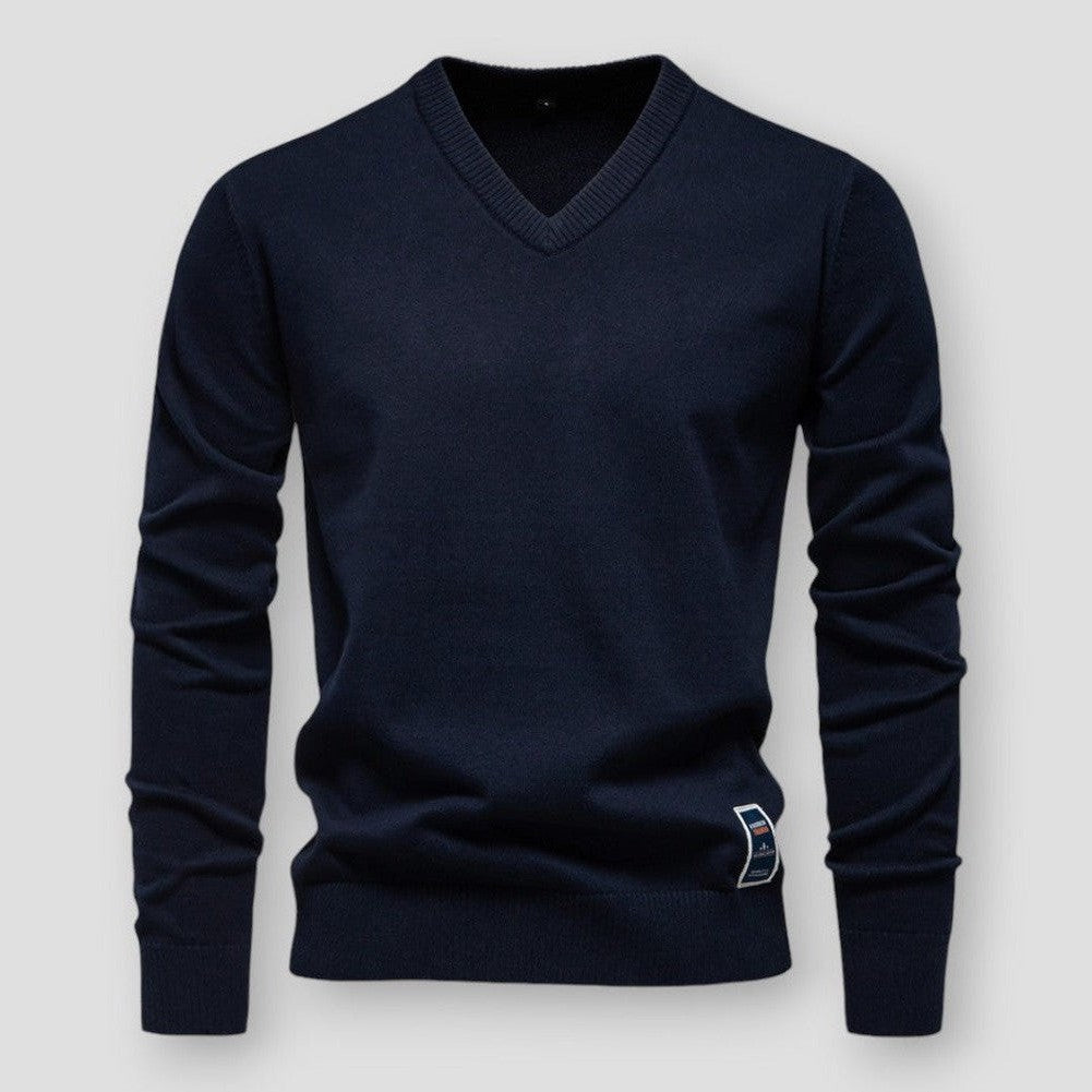 Elarova | Bequemer Herbstpullover mit VAusschnitt für Herren