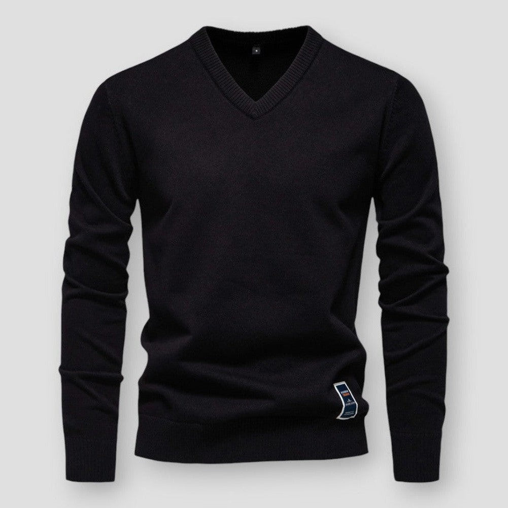 Elarova | Bequemer Herbstpullover mit VAusschnitt für Herren
