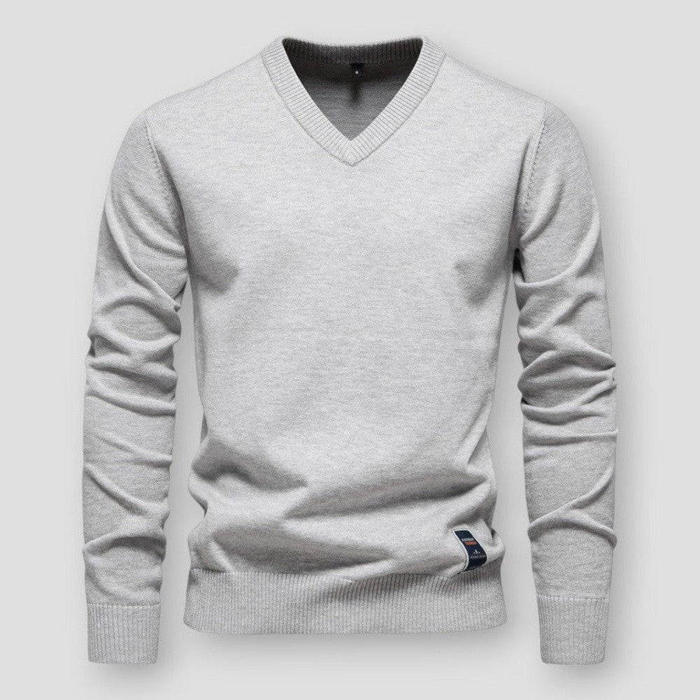 Elarova | Bequemer Herbstpullover mit VAusschnitt für Herren