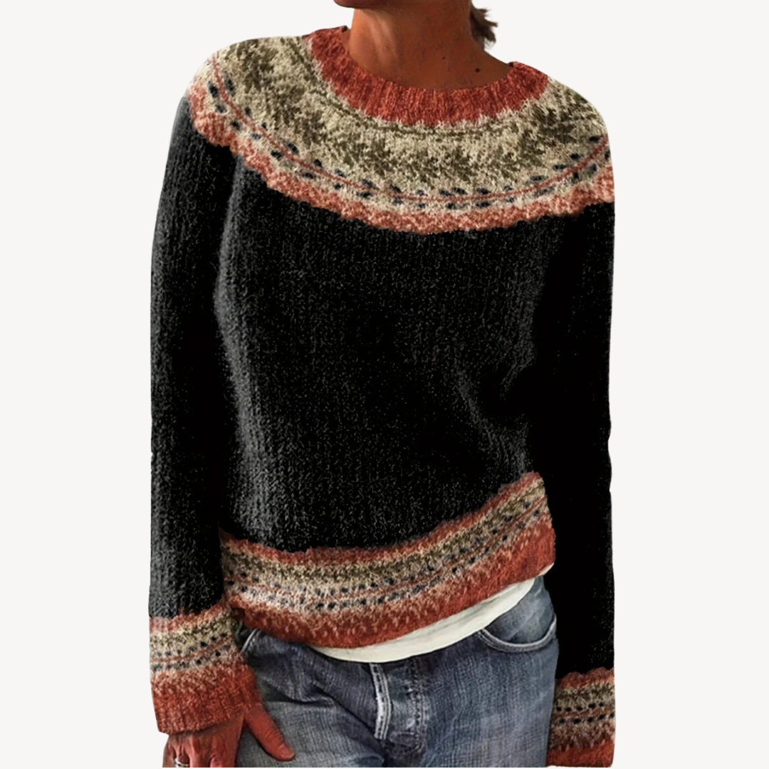 Elarova | Bestickter Blumenpullover für Damen