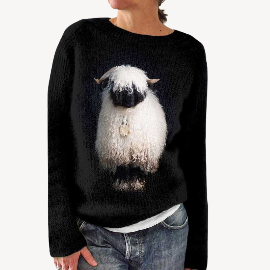 Elarova | Bestickter Blumenpullover für Damen