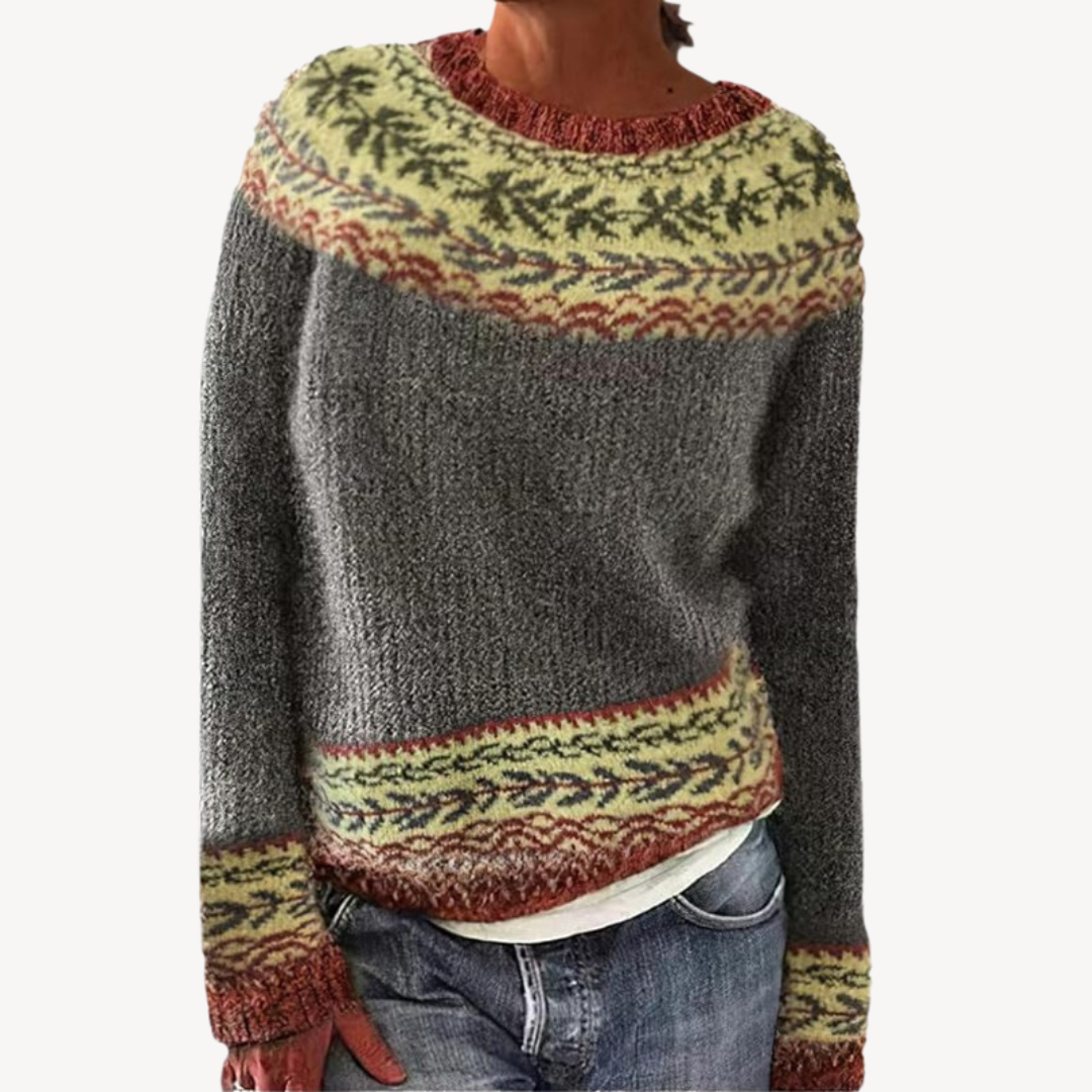 Elarova | Bestickter Blumenpullover für Damen