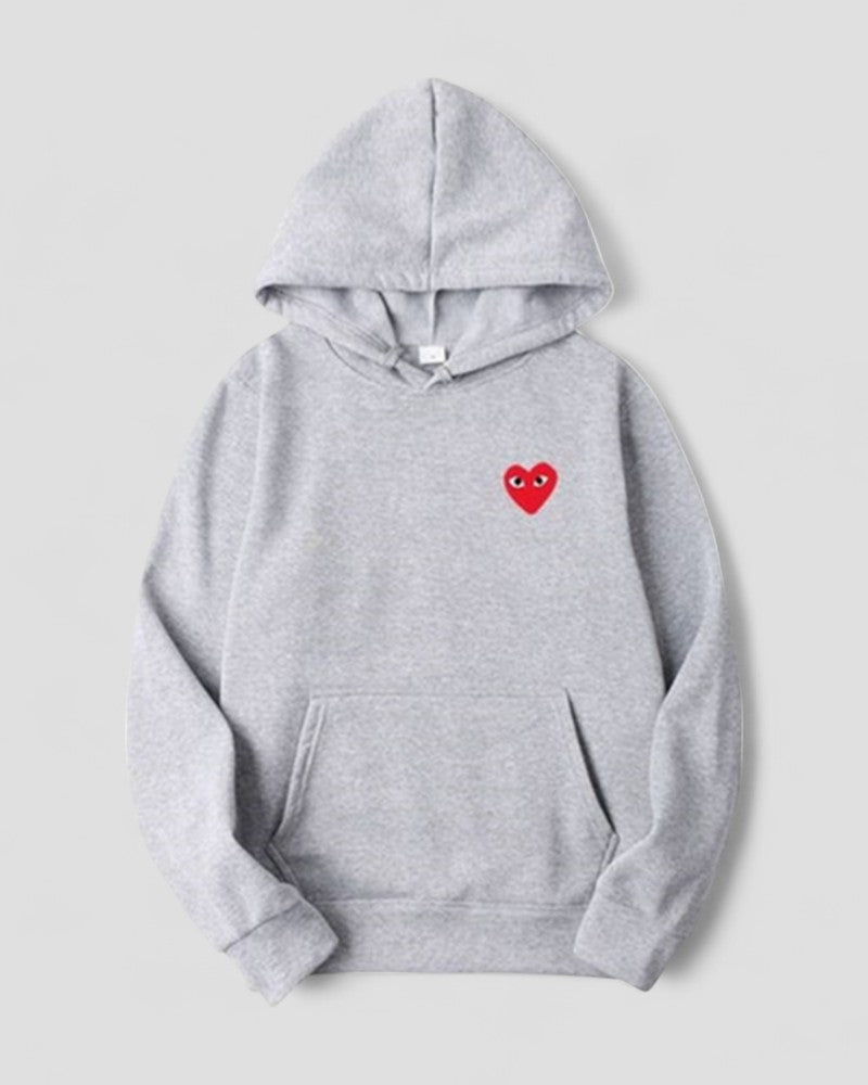 Elarova | Bestickter Herz Hoodie für Damen, lässiger Streetwear-Pullover