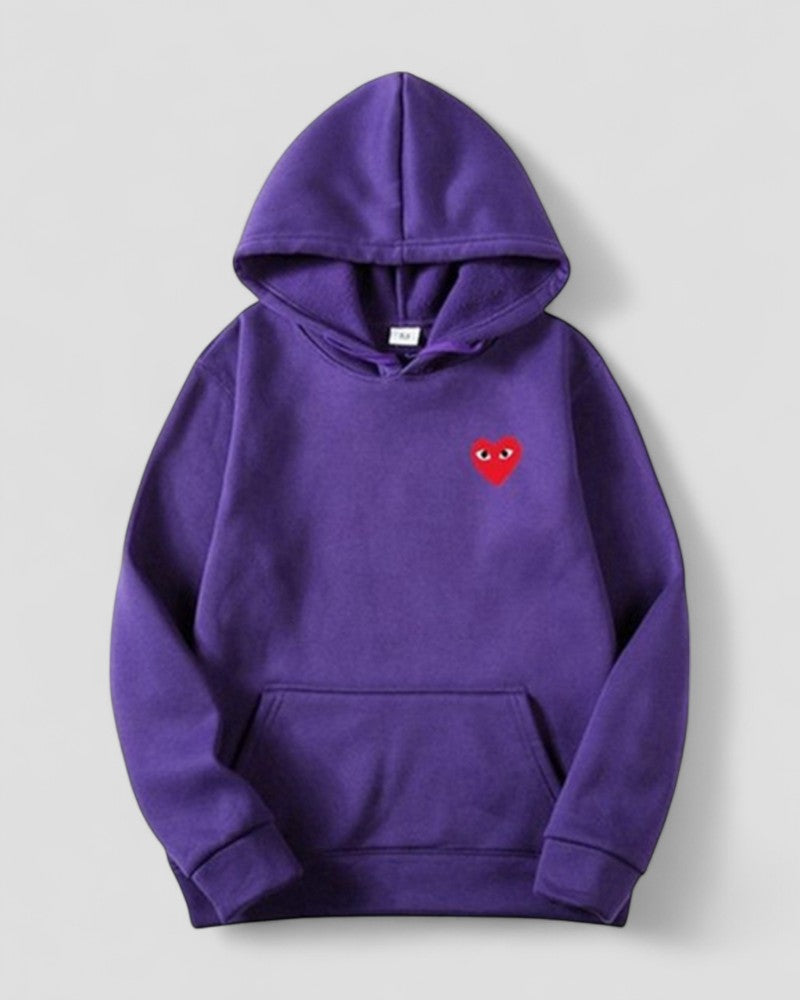 Elarova | Bestickter Herz Hoodie für Damen, lässiger Streetwear-Pullover