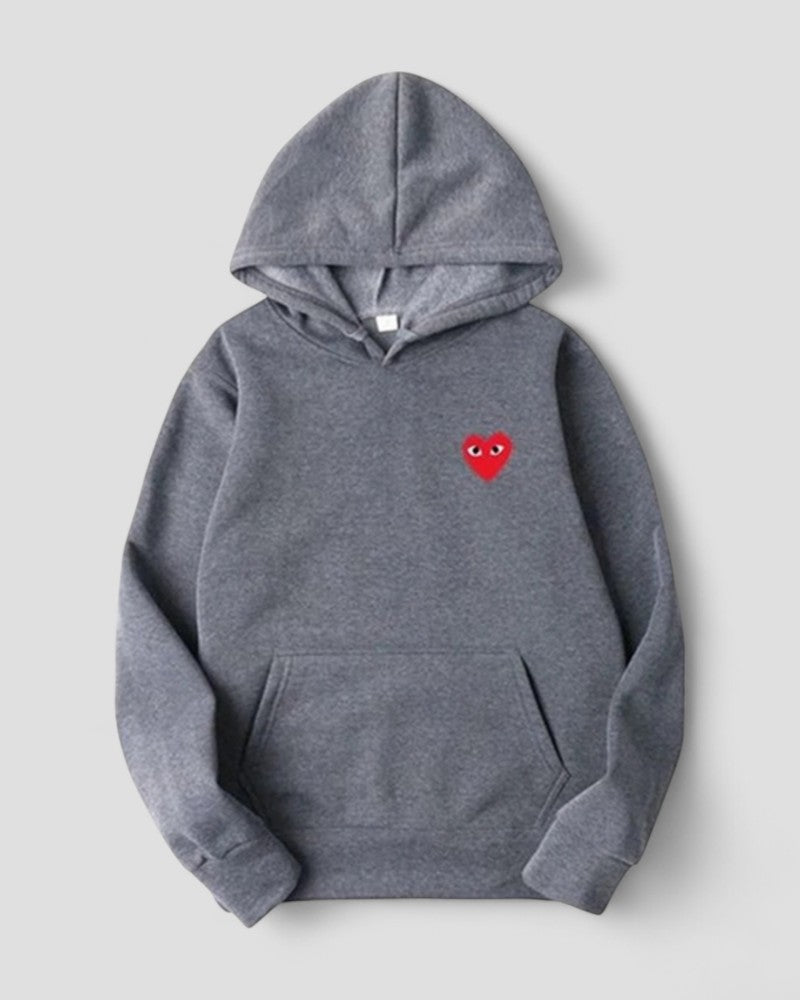Elarova | Bestickter Herz Hoodie für Damen, lässiger Streetwear-Pullover
