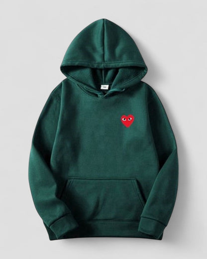 Elarova | Bestickter Herz Hoodie für Damen, lässiger Streetwear-Pullover