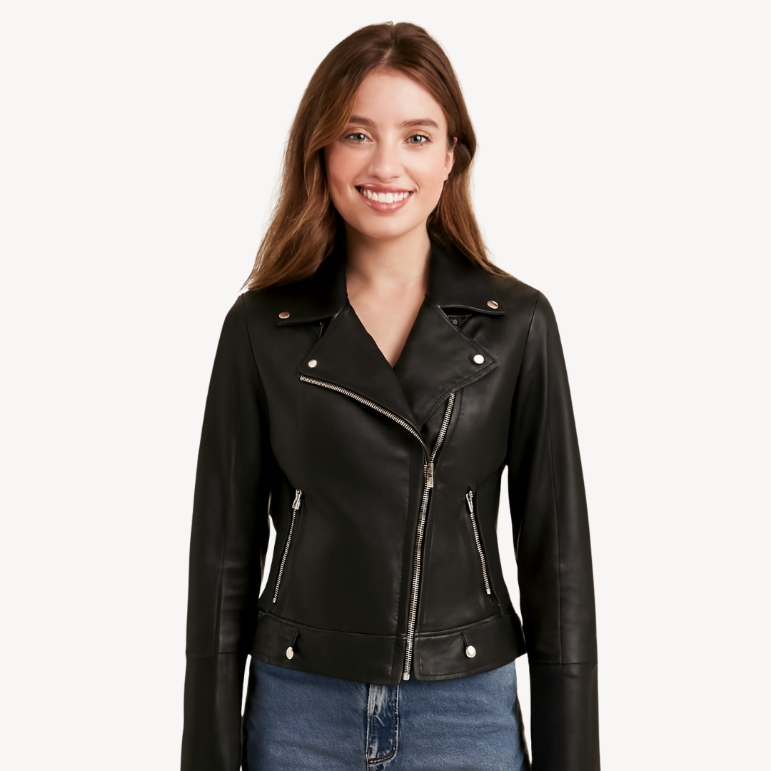 Elarova | Bikerjacke aus Kunstleder für Damen