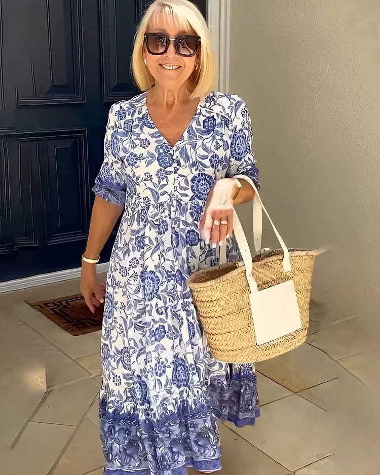 Elarova Blumen-Tie-Dye Kleid