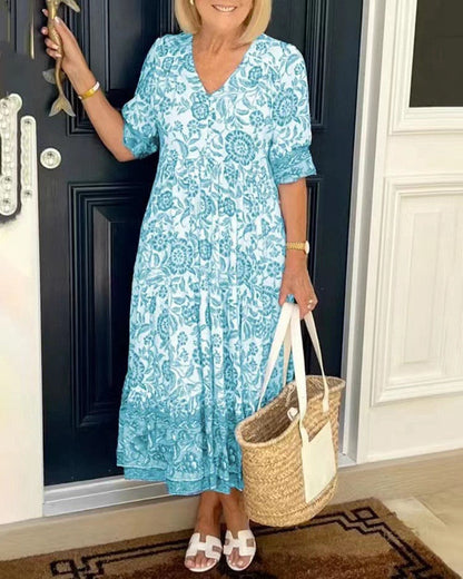 Elarova Blumen-Tie-Dye Kleid