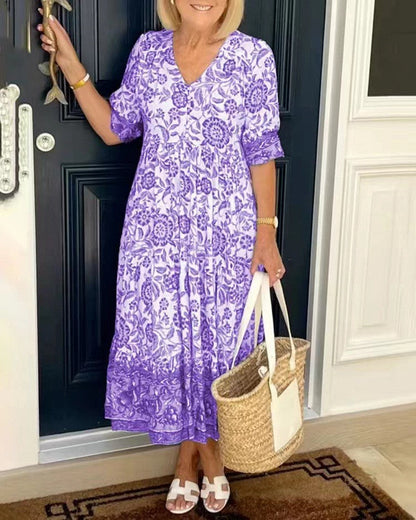 Elarova Blumen-Tie-Dye Kleid