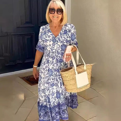 Elarova Blumen-Tie-Dye Kleid