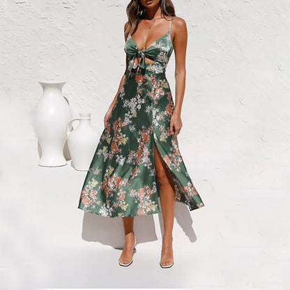 Elarova Blumenmuster-Strandkleid, asymmetrischer Schnitt