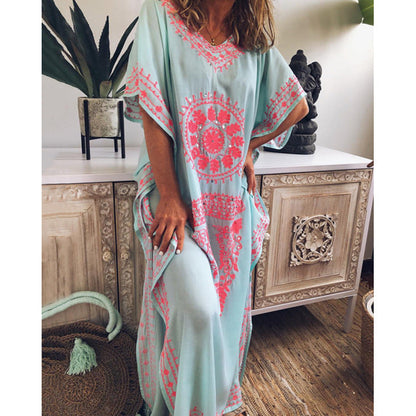 Elarova Boho Maxidress mit V-Ausschnitt