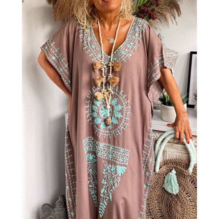 Elarova Boho Maxidress mit V-Ausschnitt