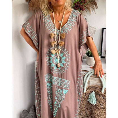 Elarova Boho Maxidress mit V-Ausschnitt