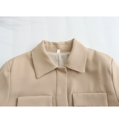 Elarova | Bomberjack Damen Kurzjacke mit Vier Fronttaschen und Minimalistischem Design
