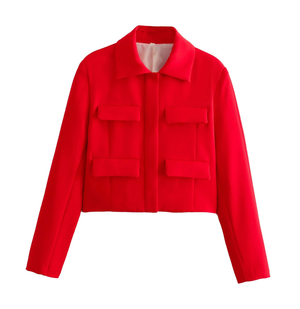 Elarova | Bomberjack Damen Kurzjacke mit Vier Fronttaschen und Minimalistischem Design