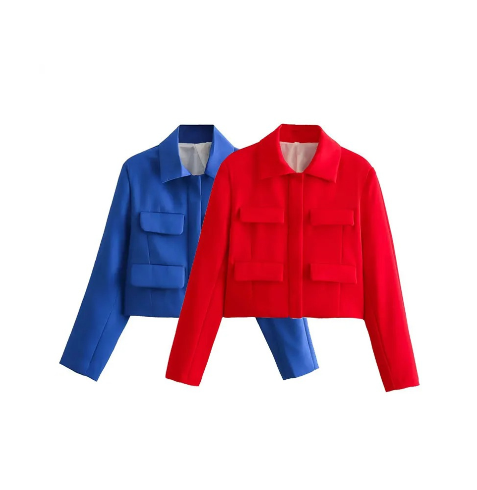 Elarova | Bomberjack Damen Kurzjacke mit Vier Fronttaschen und Minimalistischem Design