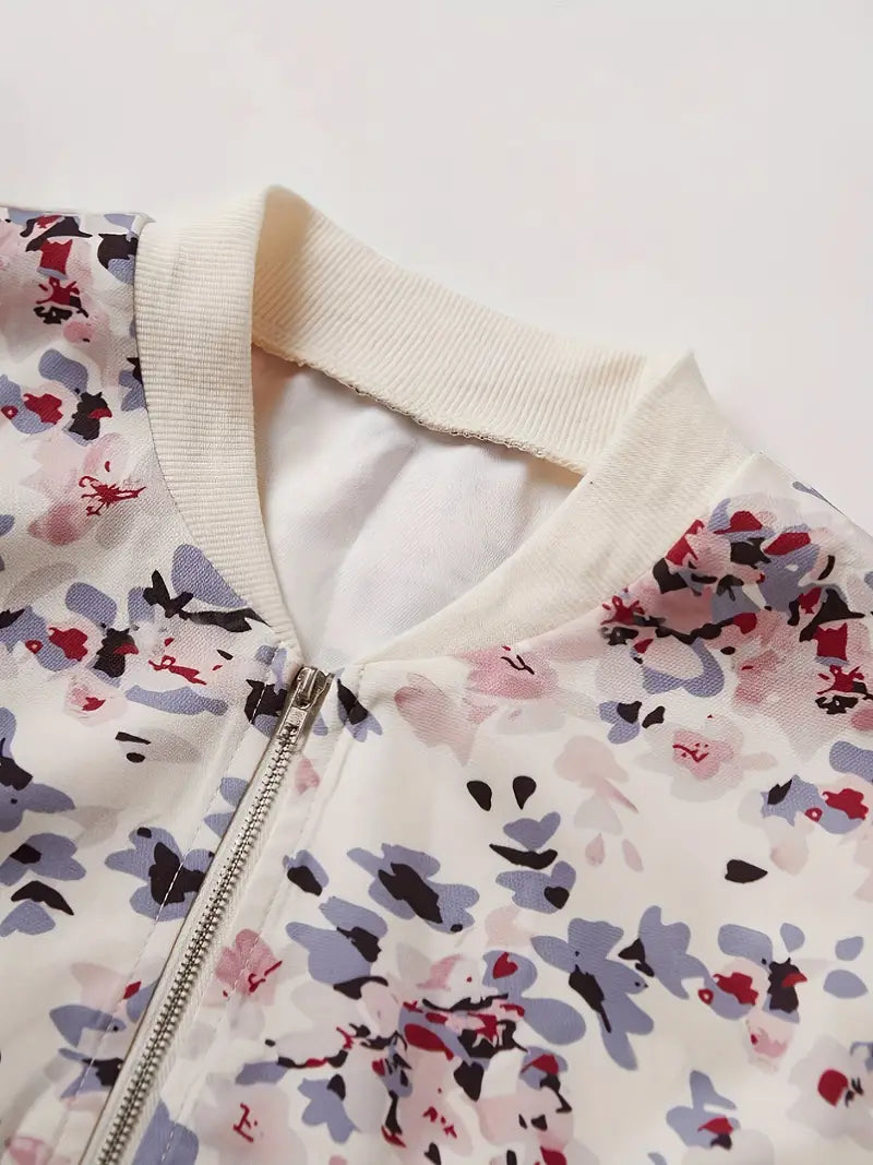 Elarova | Bomberjacke Mit Blumenmuster
