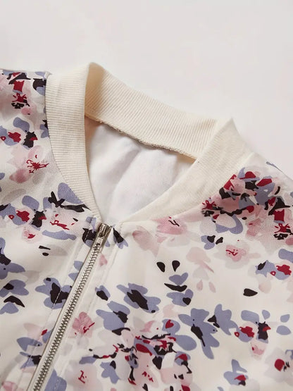 Elarova | Bomberjacke Mit Blumenmuster