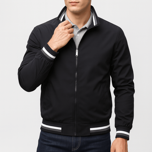 Elarova | Bomberjacke mit gestreiftem Kragen