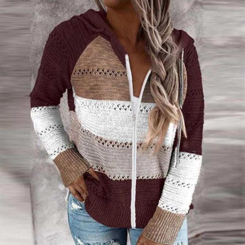 Elarova | Bunt gestreifte Strickwesten im IbizaBohoStil für Damen Trendy und bequem