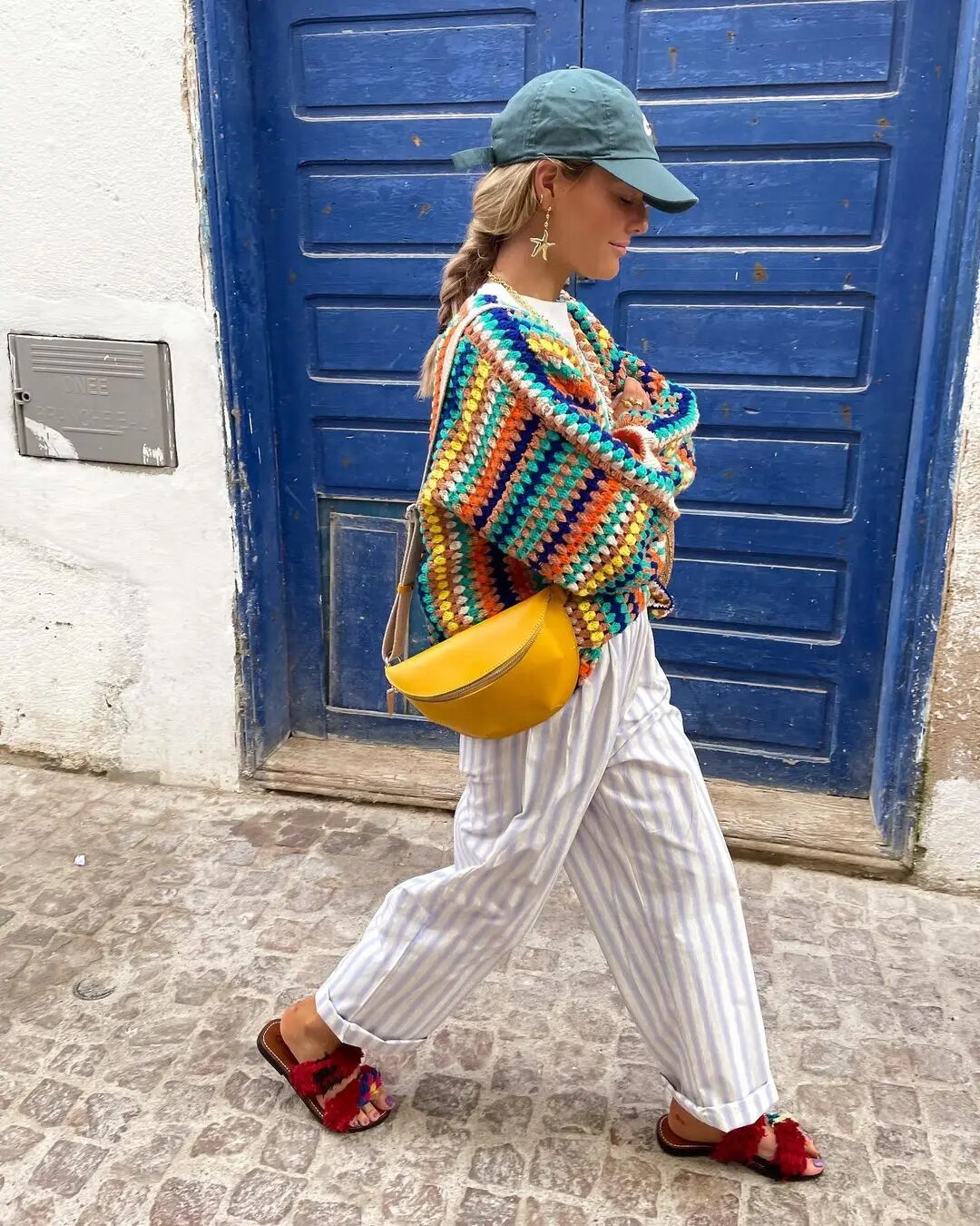 Elarova | Bunte gehäkelte Strickjacke