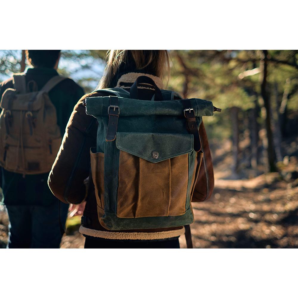 Elarova | Canvas Rolltop Rucksack LundaStyle Nachhaltig und stilvoll für Abenteurer