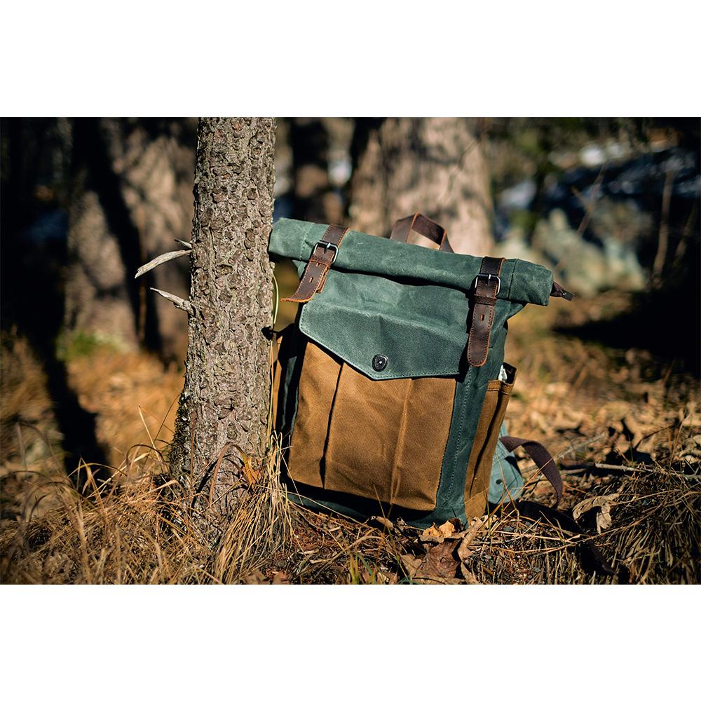 Elarova | Canvas Rolltop Rucksack LundaStyle Nachhaltig und stilvoll für Abenteurer