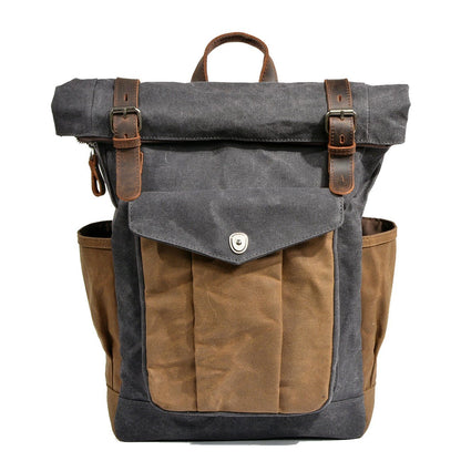 Elarova | Canvas Rolltop Rucksack LundaStyle Nachhaltig und stilvoll für Abenteurer