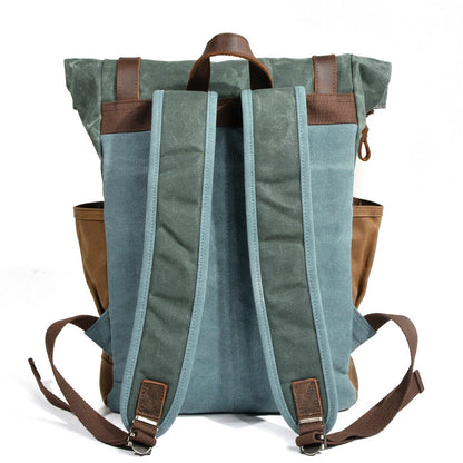 Elarova | Canvas Rolltop Rucksack LundaStyle Nachhaltig und stilvoll für Abenteurer