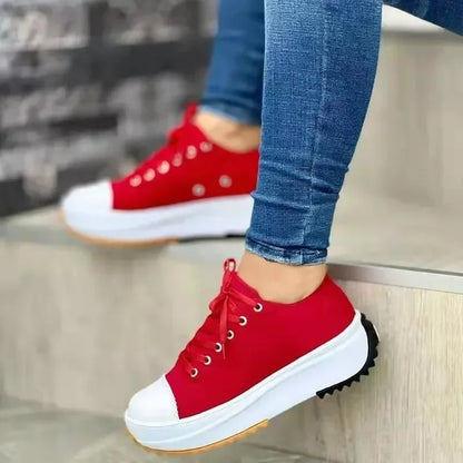Elarova | Canvas Sneakers Lässige Schnürschuhe
