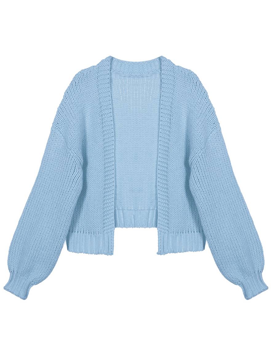 Elarova | Cardigan aus Grobstrick Einfarbig mit Abfallenden Schultern Langarm Damen Elegant Lässig Weit Oversized Blouson