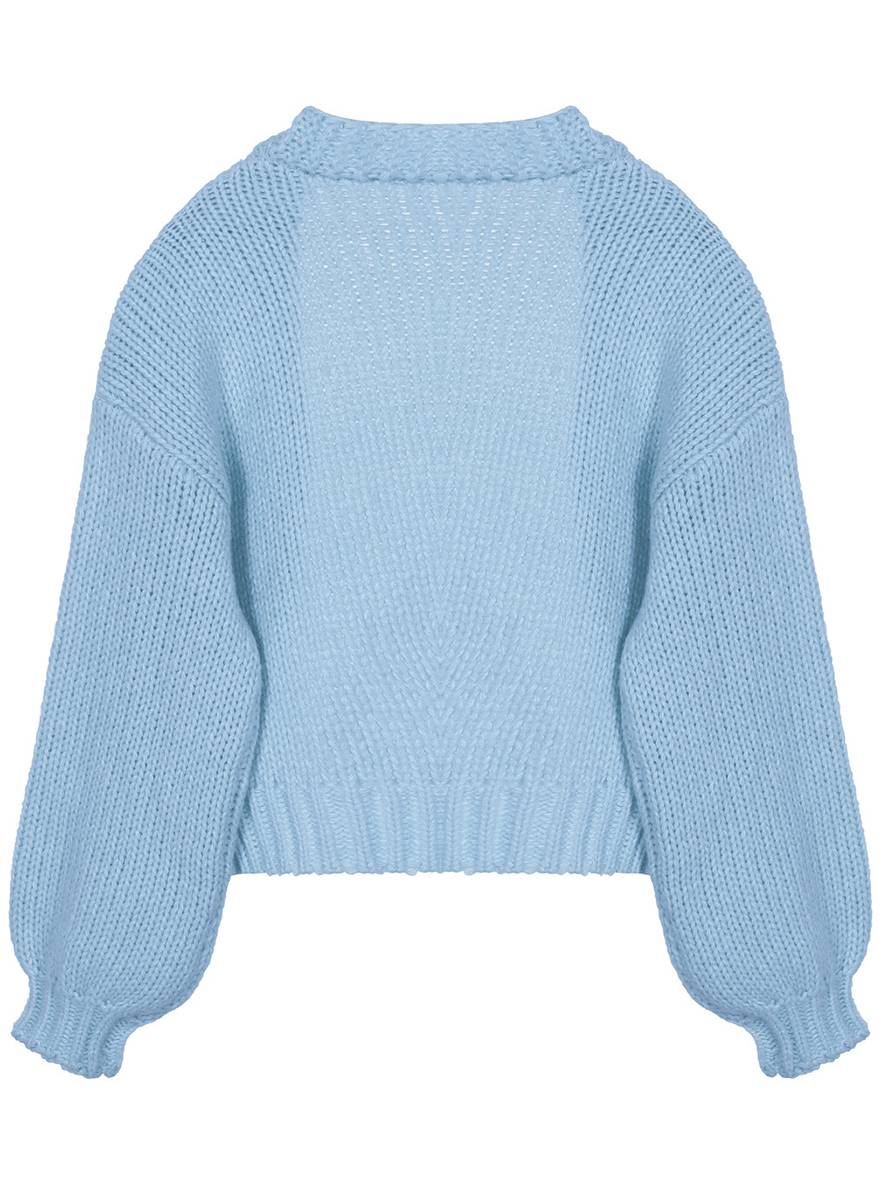 Elarova | Cardigan aus Grobstrick Einfarbig mit Abfallenden Schultern Langarm Damen Elegant Lässig Weit Oversized Blouson
