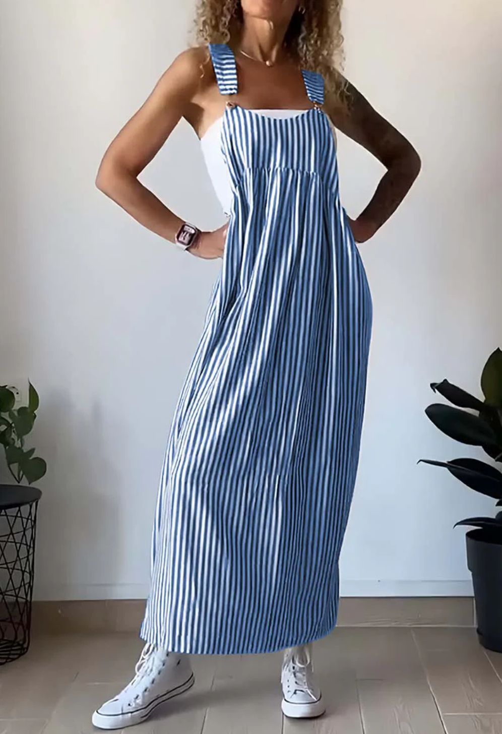 Elarova Casual gestreiftes Kleid