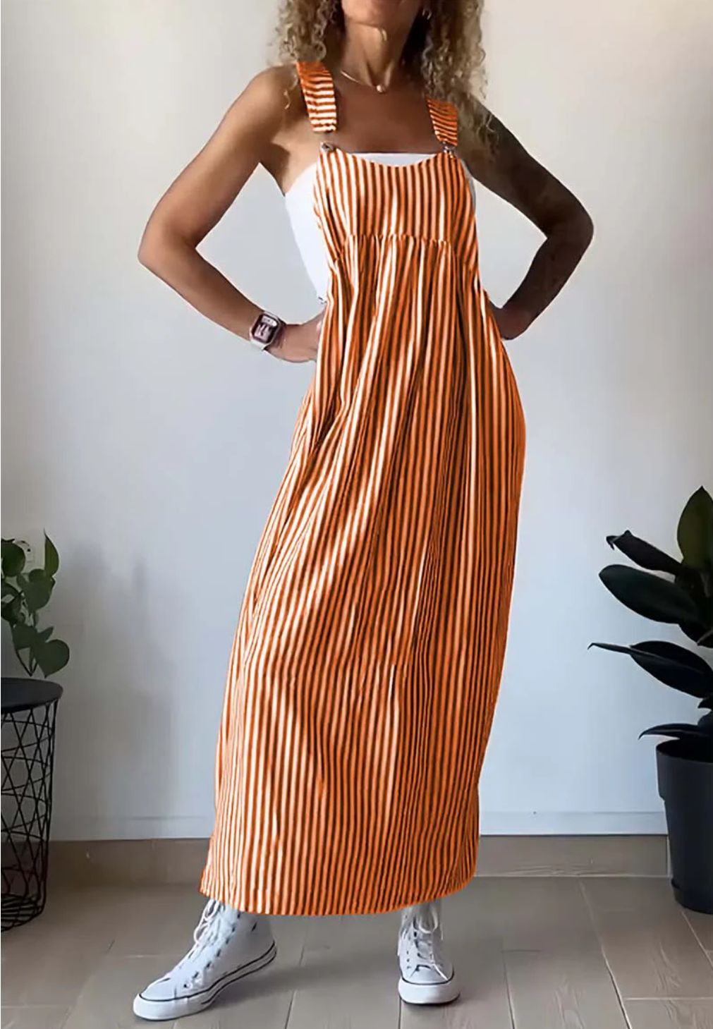 Elarova Casual gestreiftes Kleid