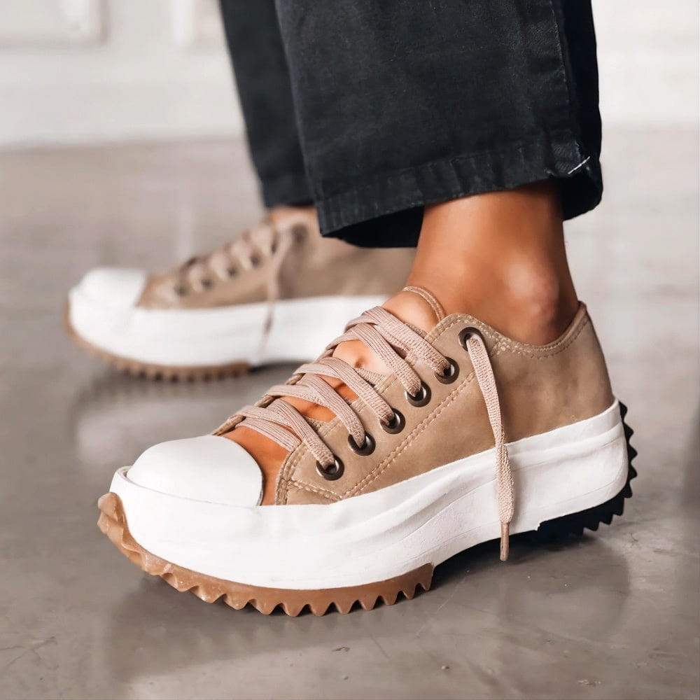 Elarova | Chiropraktische Turnschuhe mit Plattform Braun / 35