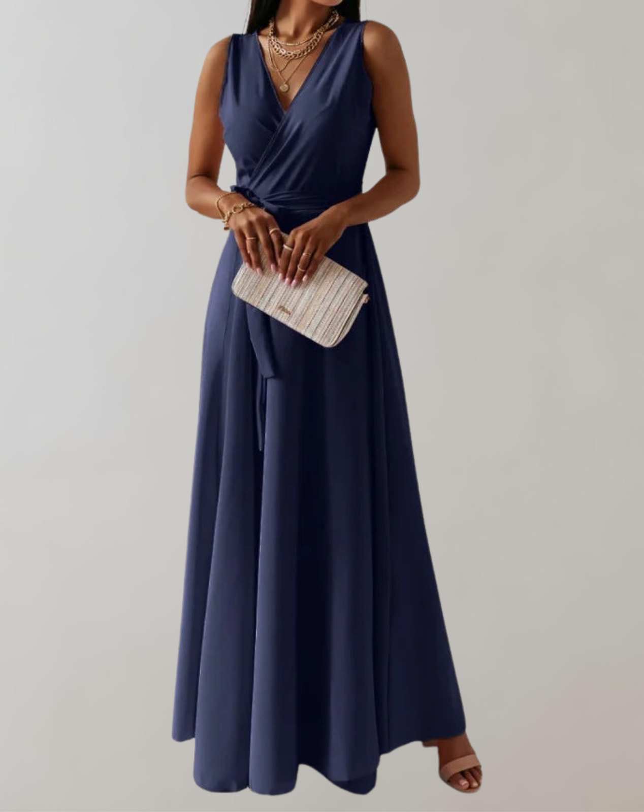 Elarova | Cocktail Kleid mit Taillengurtel | Schickes Maxikleid Zeitlos Design