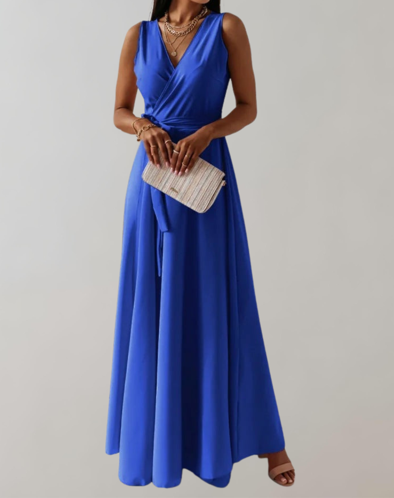 Elarova | Cocktail Kleid mit Taillengurtel | Schickes Maxikleid Zeitlos Design