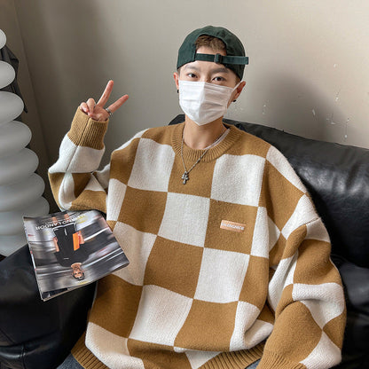 Elarova | Colorblock-Pullover mit Rundhalsausschnitt für Herren